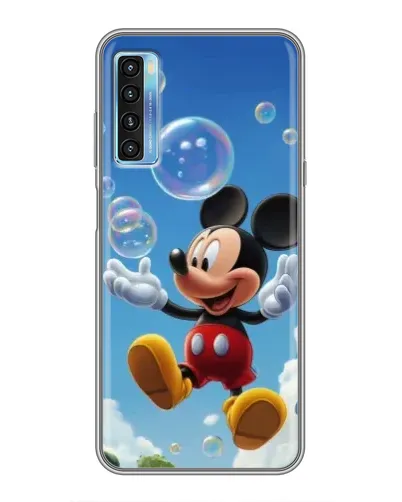 Чехол для TCL 20L с картинкой «Mickey и мыльные пузыри»