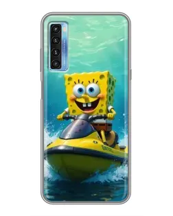 Чехол для TCL 20L с картинкой «Спанч Боб на гидроцикле»