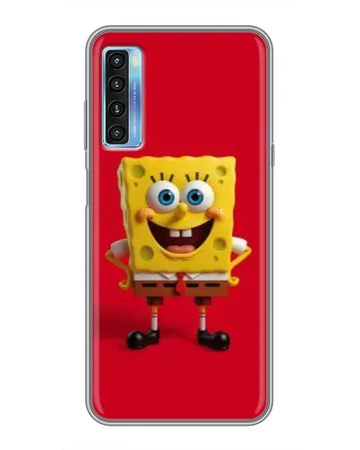 Чехол для TCL 20L с картинкой «Спанч Боб на красном»
