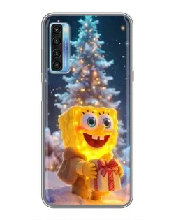 Чехол для TCL 20L с картинкой «Рождественский Спанч Боб»
