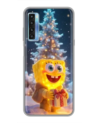 Чехол для TCL 20L с картинкой «Рождественский Спанч Боб»