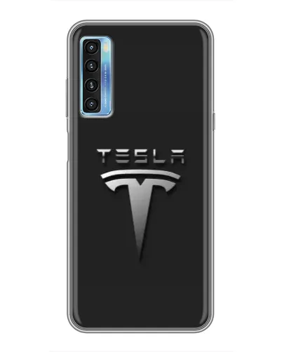 Чехол для TCL 20L с картинкой «Стальной логотип Tesla» Чехол для TCL 20L с картинкой «Стальной логотип Tesla»
