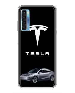 Чехол для TCL 20L с картинкой «Tesla Model Y»