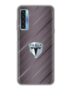 Чехол для TCL 20L с картинкой «Металлическая текстура Tesla»