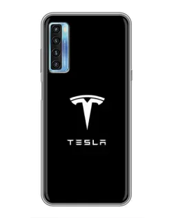 Чехол для TCL 20L с картинкой «Tesla White Logo»