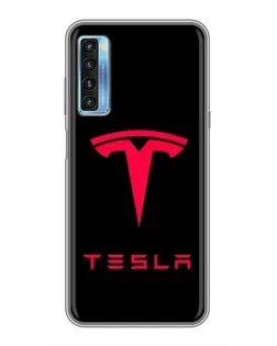 Чехол для TCL 20L с картинкой «Tesla Red Logo»