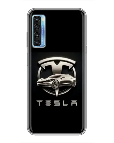 Чехол для TCL 20L с картинкой «Tesla — серебристое авто» Чехол для TCL 20L с картинкой «Tesla — серебристое авто»