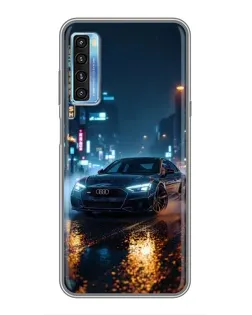 Чохол для TCL 20L з картинкою «Нічне місто та Audi»