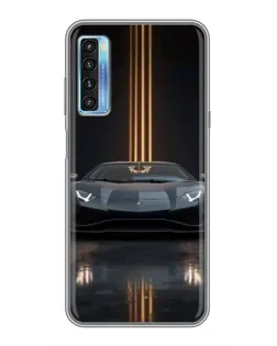 Чохол для TCL 20L з картинкою «Lamborghini золоті лінії»