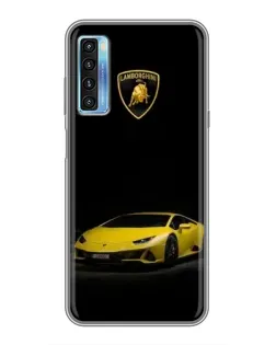 Чохол для TCL 20L з картинкою «Lamborghini жовтий акцент»