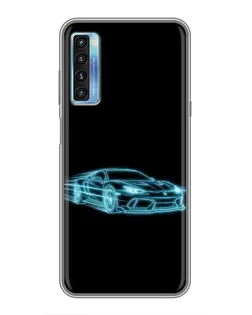 Чохол для TCL 20L з картинкою «Неоновий контур Lamborghini»