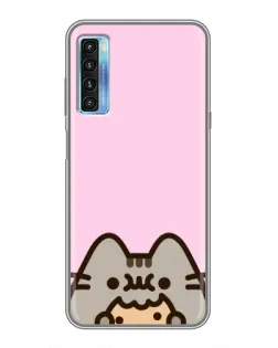 Чехол для TCL 20L с картинкой «Pusheen и печенье»