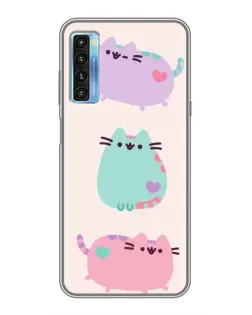 Чехол для TCL 20L с картинкой «Pusheen трио»