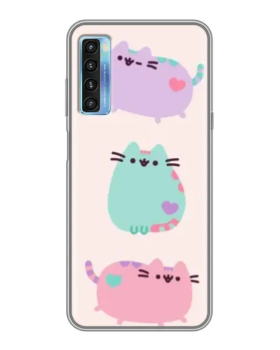 Чехол для TCL 20L с картинкой «Pusheen трио» Чехол для TCL 20L с картинкой «Pusheen трио»