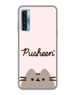 Чехол для TCL 20L с картинкой «Pusheen логотип»