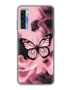 Чехол для TCL 20L с картинкой «Бабочка в дыму»