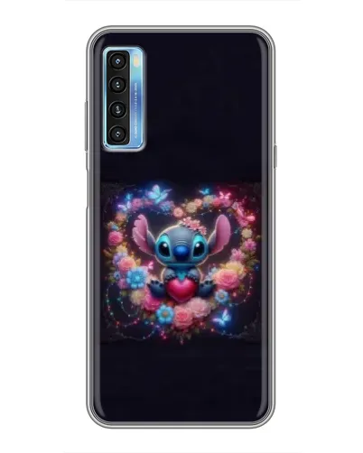 Чехол для TCL 20L с картинкой «Stitch в цветах» Чехол для TCL 20L с картинкой «Stitch в цветах»