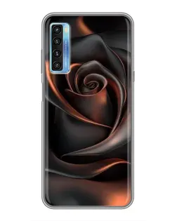 Чехол для TCL 20L с картинкой «Шелковая черная роза»