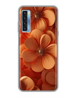 Чехол для TCL 20L с картинкой «Оранжевый макро цветок»