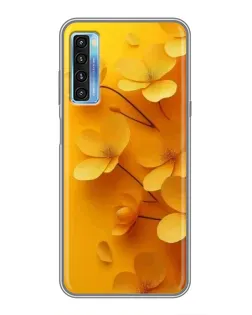 Чехол для TCL 20L с картинкой «Золотые лепестки»