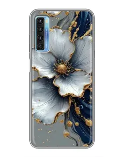 Чехол для TCL 20L с картинкой «Белый цветок и золотой флюид» Чехол для TCL 20L с картинкой «Белый цветок и золотой флюид»
