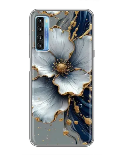 Чохол для TCL 20L з картинкою «Біла квітка та золотий флюїд» Чохол для TCL 20L з картинкою «Біла квітка та золотий флюїд»