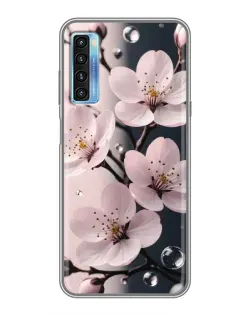 Чехол для TCL 20L с картинкой «Нежная сакура и капли» Чехол для TCL 20L с картинкой «Нежная сакура и капли»
