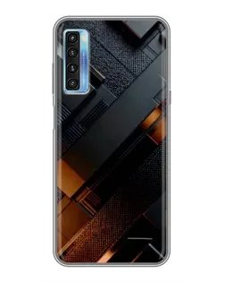 Чехол для TCL 20L с картинкой «Черные геометрические блоки»