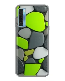 Чехол для TCL 20L с картинкой «Яркая неоновая галька»