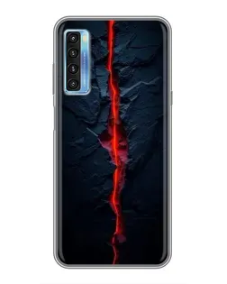 Чехол для TCL 20L с картинкой «Kрасная лавовая трещина»