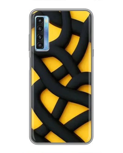 Чехол для TCL 20L с картинкой «Черное желтое переплетение» Чехол для TCL 20L с картинкой «Черное желтое переплетение»