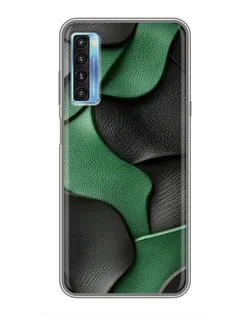 Чехол для TCL 20L с картинкой «Зеленые кожаные волны»