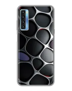 Чехол для TCL 20L с картинкой «Объемная темная решетка»