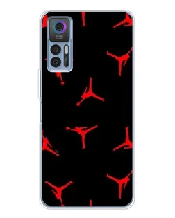 Чехол для TCL 30 Plus с картинкой «Jordan Red Pattern»