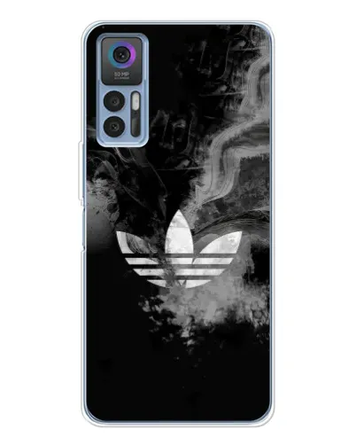 Чехол для TCL 30 Plus с картинкой «Абстрактный дым Adidas»