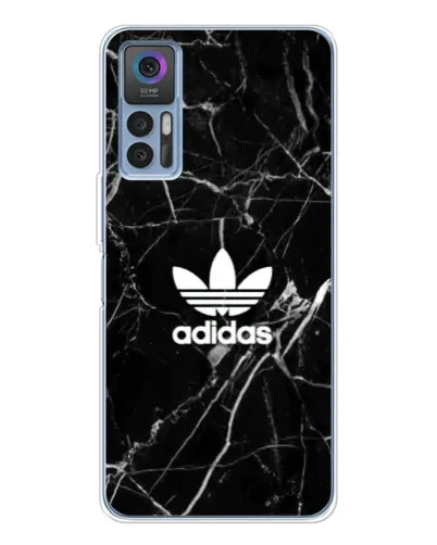 Чехол для TCL 30 Plus с картинкой «Белый мрамор Adidas»