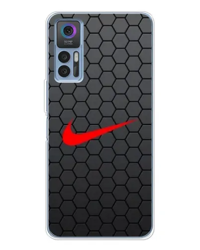 Чехол для TCL 30 Plus с картинкой «Nike — карбоновая сетка»