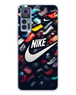 Чехол для TCL 30 Plus с картинкой «Коллекция кроссовок Nike»