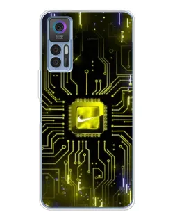 Чехол для TCL 30 Plus с картинкой «Nike — золотая искра»