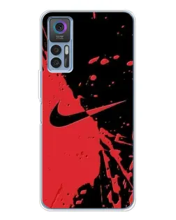 Чехол для TCL 30 Plus с картинкой «Красные брызги Nike» Чехол для TCL 30 Plus с картинкой «Красные брызги Nike»