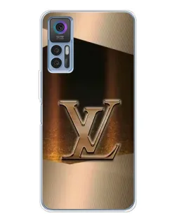 Чехол для TCL 30 Plus с картинкой «LV — золотое сияние»