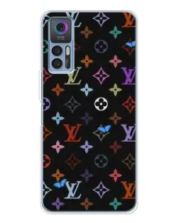 Чехол для TCL 30 Plus с картинкой «Цветная монограмма LV»