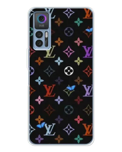 Чехол для TCL 30 Plus с картинкой «Цветная монограмма LV»