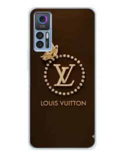 Чехол для TCL 30 Plus с картинкой «LV — золотая печать»