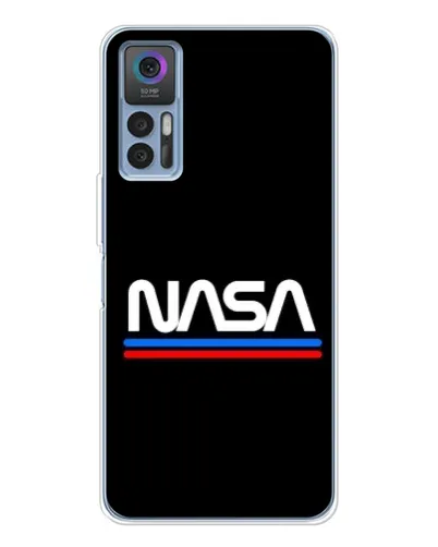 Чехол для TCL 30 Plus с картинкой «NASA — классика Red Blue»