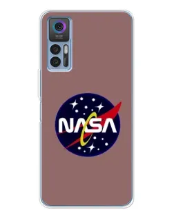 Чехол для TCL 30 Plus с картинкой «NASA — ретро космос»