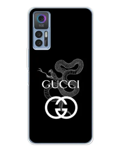 Чехол для TCL 30 Plus с картинкой «Gucci — серебряная змея» Чехол для TCL 30 Plus с картинкой «Gucci — серебряная змея»