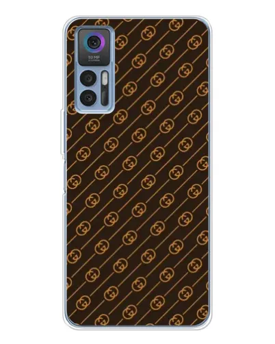 Чехол для TCL 30 Plus с картинкой «Gucci — золотые диагонали» Чехол для TCL 30 Plus с картинкой «Gucci — золотые диагонали»