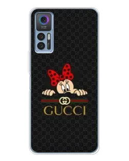 Чехол для TCL 30 Plus с картинкой «Минни Маус Gucci — черный»