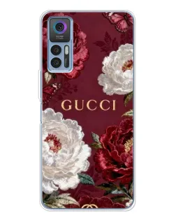Чохол для TCL 30 Plus з картинкою «Gucci — бордові троянди»
